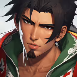 a guy with very short hair with spiked bangs,a very cute young guy with black hair
