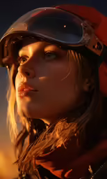 a woman with a helmet and goggles on