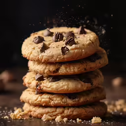 a pile of cookies sitting on top of a counter