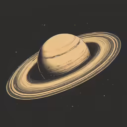 a saturn illustration, with a dark background