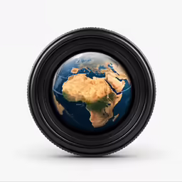 an earth globe surrounded by many different colors