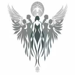 a person with wings and a body on white background