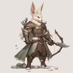 a cartoon character with an antelope like head holding a knife