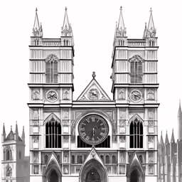 a pen and ink illustration of a church building