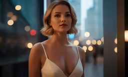 a woman with no bra posing for a photo