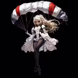 there is a woman wearing a very unusual outfit with balloons flying above