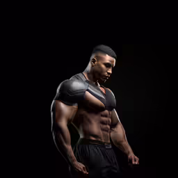 a black man in black clothing is posing for a photo
