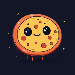 the character pizza is staring forward