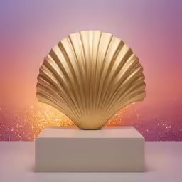 a sculpture on display on top of a box