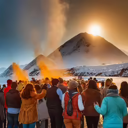 a large group of people standing next to each other