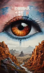 an abstract image of a brown eye looking into the distance