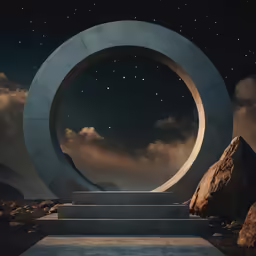 a large circular structure that looks like a ring in the sky