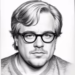 a man in glasses with long hair and a beard
