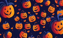 an animated image of lots of halloween pumpkins on a blue background