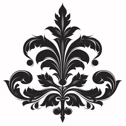 a vintage pattern design that is black on a white background,a black and white floral design