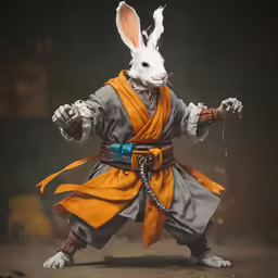 a white rabbit is dressed as yoshi from the movie rise of skyrimer