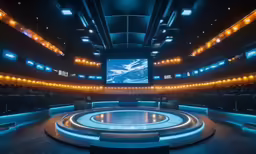 the theater in the building is empty with seating