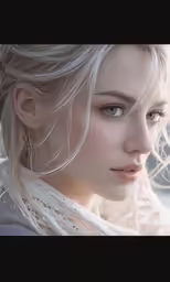 a woman with long hair and long earrings