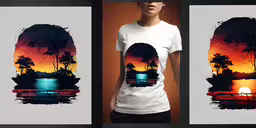 four different photos are shown in the same image,three t shirts with two woman