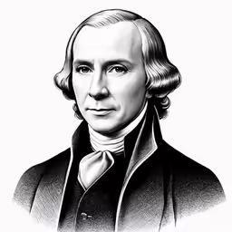 the president john quincy in black and white
