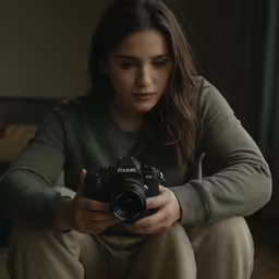 woman with camera and wide angle of sight