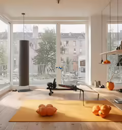a room with a lot of windows in it