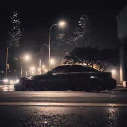a car that is parked next to a street