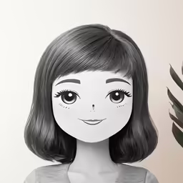 a mannequin head that looks like a woman with long black hair