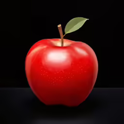 an apple with a leaf in the center