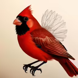 the bird is colorfully dressed, and shows its wings