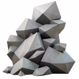 a pile of concrete block sculpture on top of each other