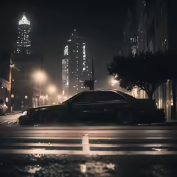 an image of a city at night with lights on