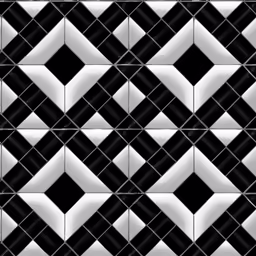 black and white tiled squares are arranged in a diagonal manner