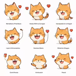 the steps in a drawing of a cat
