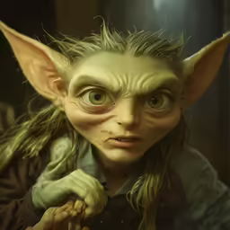 a man wearing an elf mask, looking surprised