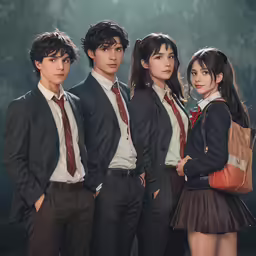 a group of people standing next to each other