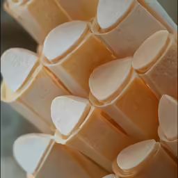 a bunch of small pieces of cake next to each other