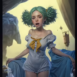 a rendering of a beautiful woman in her underwear