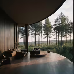 the living area has an open patio to enjoy the views