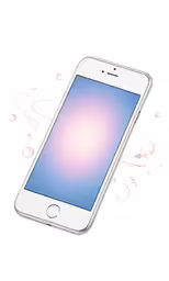 a iphone with its screen showing the white button