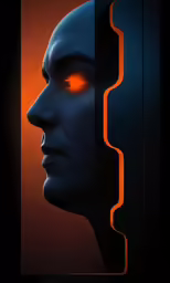 an animated poster of a man looking out at a futuristic city