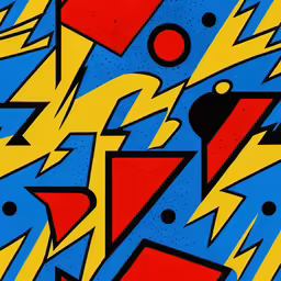an image of a painting with many different shapes