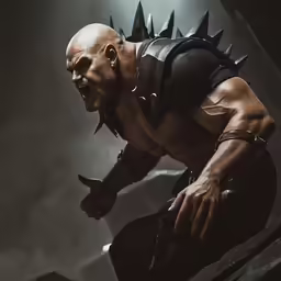 an evil looking character with spiked head and long nails