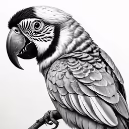 drawing - macaw by alex lord