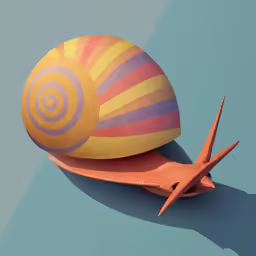 a painting of an abstractally painted snail