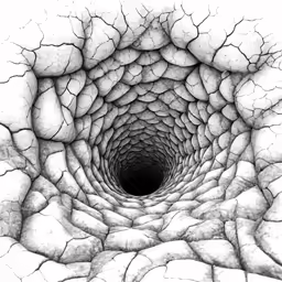 black and white photograph of a hole in the middle of the image