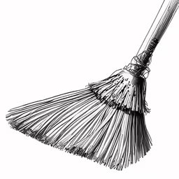 a drawing of a floor broom