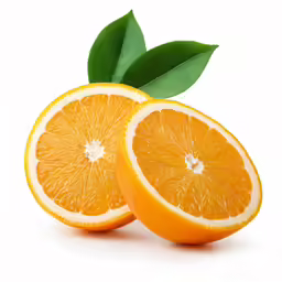 two slices of orange sitting next to each other