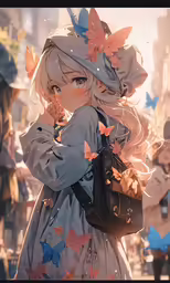 a beautiful anime woman with her hat on