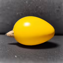 a yellow object sitting on top of a table